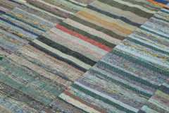 Kirk Yama Grey Patchwork Cotton Wool Handmade Area Rug 7'7'' x 10'9''