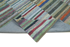 Kirk Yama Grey Patchwork Cotton Wool Handmade Area Rug 7'7'' x 10'9''