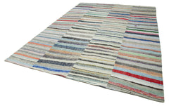 Kirk Yama Grey Patchwork Cotton Wool Handmade Area Rug 8'9'' x 12'6''