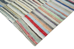 Kirk Yama Grey Patchwork Cotton Wool Handmade Area Rug 8'9'' x 12'6''