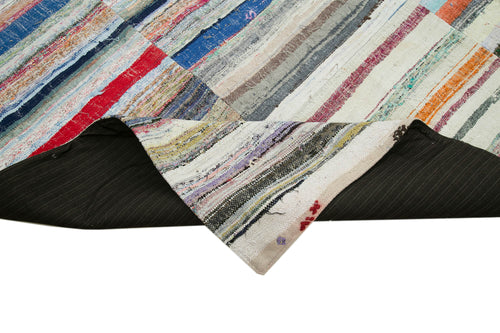 Kirk Yama Grey Patchwork Cotton Wool Handmade Area Rug 8'9'' x 12'6''