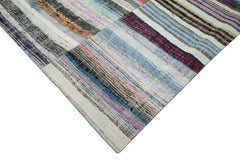 Kirk Yama Grey Patchwork Cotton Wool Handmade Area Rug 9'1'' x 13'1''