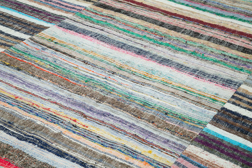 Kirk Yama Grey Patchwork Cotton Wool Handmade Area Rug 9'1'' x 13'1''