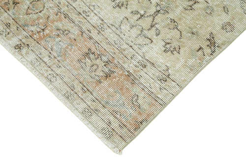Overdyed Vintage Beige Vintage Cotton Wool Handmade Area Rug 2'8'' x 10'4''