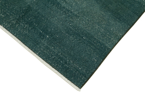 Overdyed Vintage Green Vintage Cotton Wool Handmade Area Rug 2'11'' x 8'11''