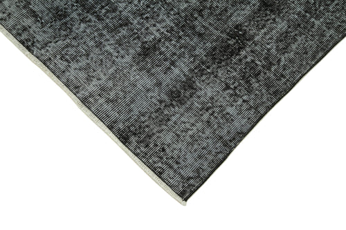 Overdyed Vintage Black Vintage Cotton Wool Handmade Area Rug 2'11'' x 10'0''