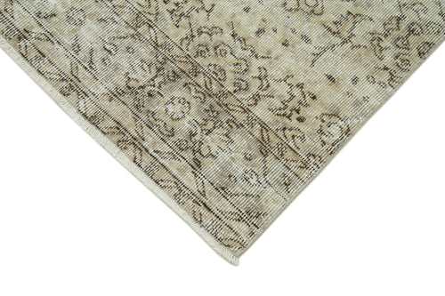 Overdyed Vintage Beige Vintage Cotton Wool Handmade Area Rug 2'11'' x 9'7''