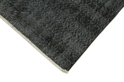 Overdyed Vintage Black Vintage Cotton Wool Handmade Area Rug 2'11'' x 10'8''