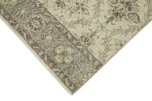 Handmade Area Rug – Overdyed Beige Vintage Cotton Wool Turkish Carpet 2'7''x9'10''