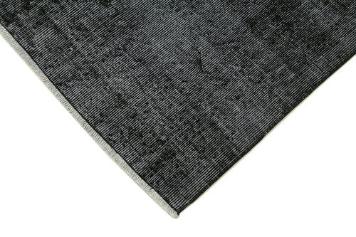 Overdyed Vintage Black Vintage Cotton Wool Handmade Area Rug 2'11'' x 10'0''