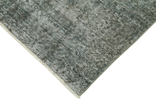 Overdyed Vintage Grey Vintage Cotton Wool Handmade Area Rug 2'7'' x 10'1''