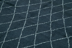 Purpleocco Black Geometric Wool Cotton Handmade Rug 9'0'' x 12'0''