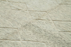 Purpleocco Beige Geometric Wool Cotton Handmade Rug 9'8'' x 14'2''