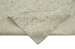 Purpleocco Beige Geometric Wool Cotton Handmade Rug 9'8'' x 14'2''