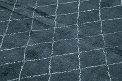 Purpleocco Black Geometric Wool Cotton Handmade Rug 9'1'' x 12'0''