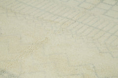 Purpleocco Beige Geometric Wool Cotton Handmade Rug 9'0'' x 12'0''