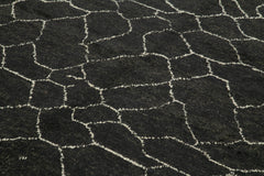 Purpleocco Brown Geometric Wool Cotton Handmade Rug 9'0'' x 12'3''