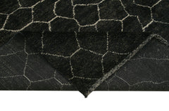 Purpleocco Brown Geometric Wool Cotton Handmade Rug 9'0'' x 12'3''