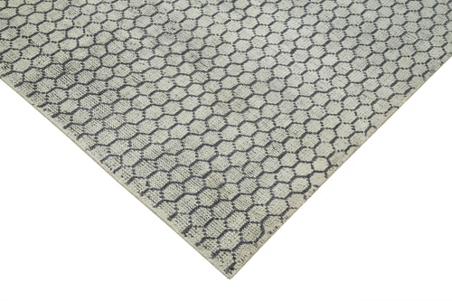 Purpleocco Beige Geometric Wool Cotton Handmade Rug 10'1'' x 14'0''