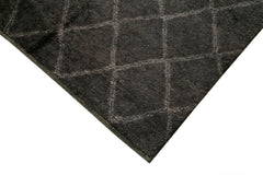 Purpleocco Brown Geometric Wool Cotton Handmade Rug 10'3'' x 14'0''