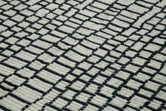 Purpleocco Beige Geometric Wool Cotton Handmade Rug 9'0'' x 12'0''