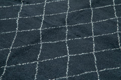 Purpleocco Blue Geometric Wool Cotton Handmade Rug 9'0'' x 12'0''