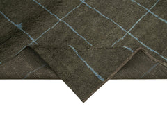 Purpleocco Brown Geometric Wool Cotton Handmade Rug 8'2'' x 9'10''