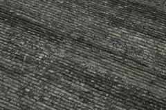 Purpleocco Grey Geometric Wool Cotton Handmade Rug 5'0'' x 8'0''