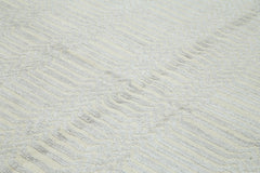 Purpleocco Grey Geometric Wool Cotton Handmade Rug 8'0'' x 10'1''