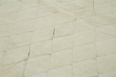 Purpleocco Beige Geometric Wool Cotton Handmade Rug 7'10'' x 9'10''