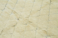 Purpleocco Beige Geometric Wool Cotton Handmade Rug 7'11'' x 8'3''