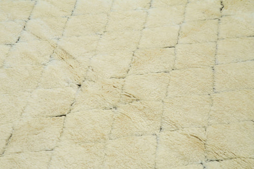 Purpleocco Beige Geometric Wool Cotton Handmade Rug 7'11'' x 8'3''