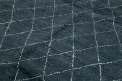 Purpleocco Blue Geometric Wool Cotton Handmade Rug 8'2'' x 10'0''