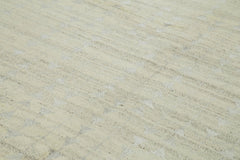 Purpleocco Beige Geometric Wool Cotton Handmade Rug 8'3'' x 10'0''