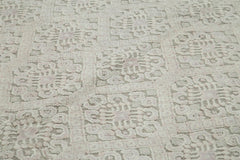 Purpleocco Beige Geometric Wool Cotton Handmade Rug 8'1'' x 10'4''