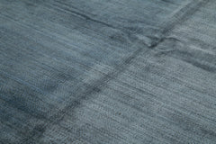 Purpleocco Blue Geometric Wool Cotton Handmade Rug 8'0'' x 10'0''