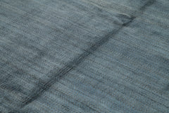 Purpleocco Blue Geometric Wool Cotton Handmade Rug 8'0'' x 10'0''