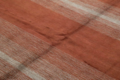 Purpleocco Red Geometric Wool Cotton Handmade Rug 8'0'' x 10'0''