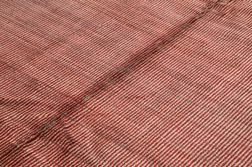 Purpleocco Red Geometric Wool Cotton Handmade Rug 8'0'' x 10'0''