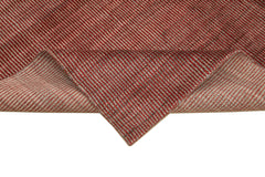 Purpleocco Red Geometric Wool Cotton Handmade Rug 8'0'' x 10'0''