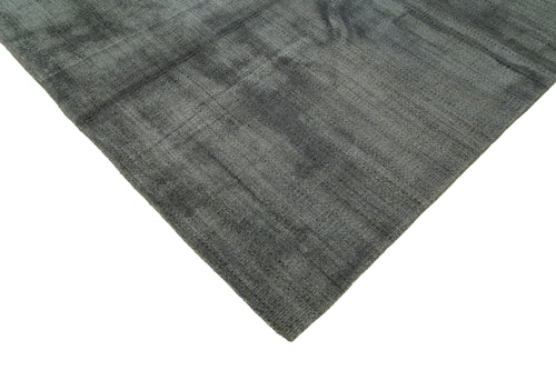 Purpleocco Grey Geometric Wool Cotton Handmade Rug 10'0'' x 14'0''