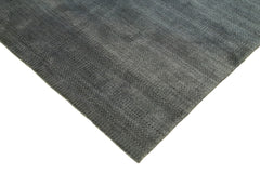 Purpleocco Blue Geometric Wool Cotton Handmade Rug 12'0'' x 15'0''