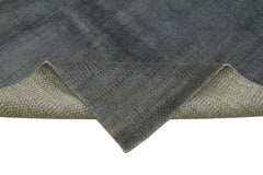 Purpleocco Blue Geometric Wool Cotton Handmade Rug 12'0'' x 15'0''