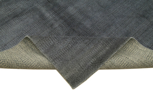 Purpleocco Blue Geometric Wool Cotton Handmade Rug 12'0'' x 15'0''