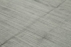 Purpleocco Grey Geometric Wool Cotton Handmade Rug 9'0'' x 12'0''