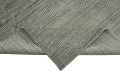 Purpleocco Grey Geometric Wool Cotton Handmade Rug 9'0'' x 12'0''