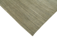 Purpleocco Beige Geometric Wool Cotton Handmade Rug 9'0'' x 12'0''
