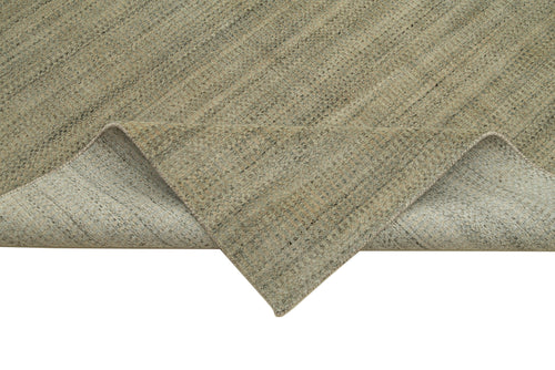 Purpleocco Beige Geometric Wool Cotton Handmade Rug 9'0'' x 12'0''