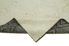 Purpleocco Beige Geometric Wool Cotton Handmade Rug 8'9'' x 11'3''