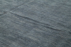 Purpleocco Blue Geometric Wool Cotton Handmade Rug 12'0'' x 15'2''